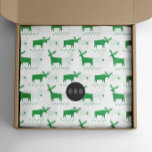 Green Christmas Reindeer | Forest Winter Pattern Tissue Paper<br><div class="desc">Add a cosy woodland feel to your holiday wrapping with this green Christmas tissue paper, featuring a playful hand drawn reindeer pattern. The soft green colour brings warmth and rustic charm - perfect for gift baskets, Christmas packaging, bakery wrapping, or party favours. Whether you’re going for a forest inspired, Nordic,...</div>