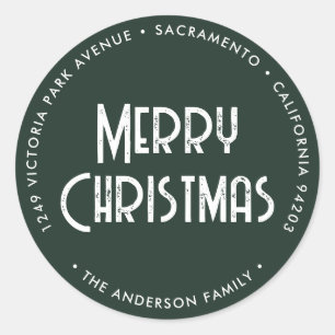 Green Christmas Return Address Labels