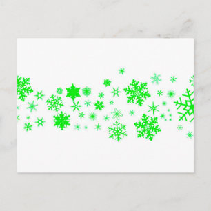 Green Christmas Snowflake Banner Holiday Postcard