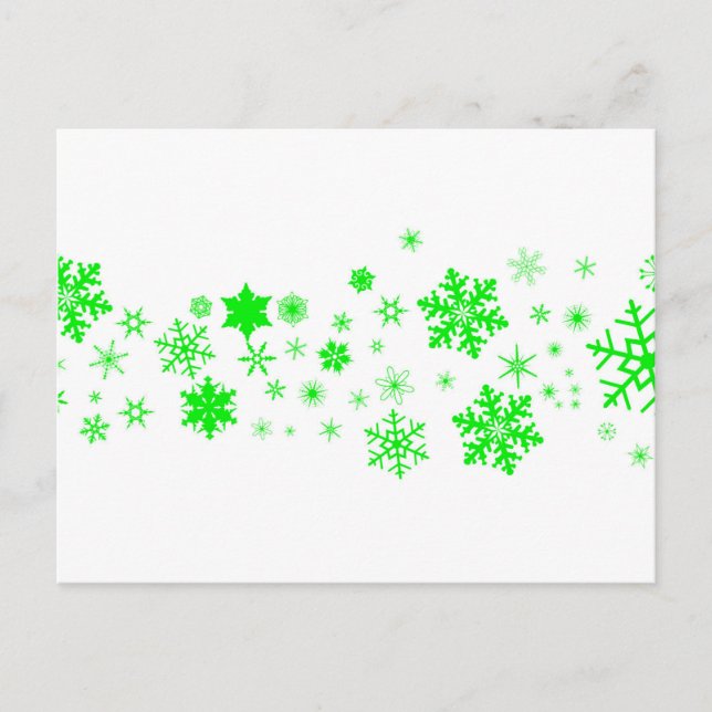 Green Christmas Snowflake Banner Holiday Postcard (Front)