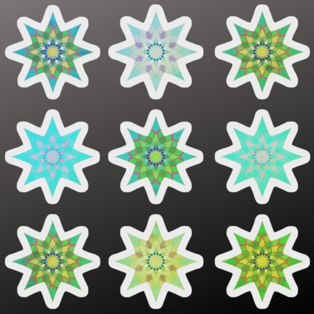Green Christmas Stars colourful sticker pack (Creator Uploaded)