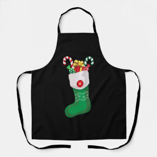 Green Christmas Stocking Apron