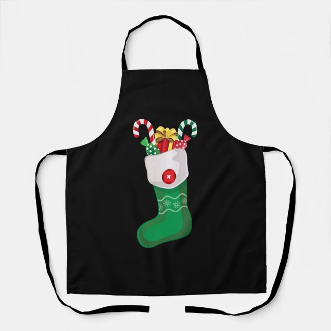 Green Christmas Stocking Apron (Front)