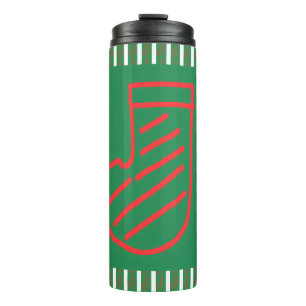 Green Christmas Stocking on Green Thermal Tumbler