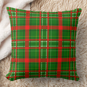 Green Christmas Tartan Plaid Pattern Design  Cushion