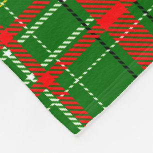Green Christmas Tartan Plaid Pattern Design Fleece Blanket