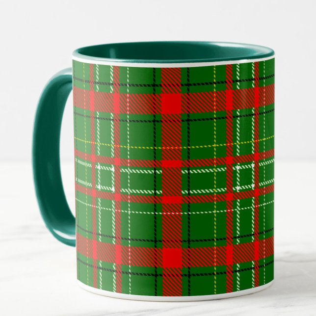 Green Christmas Tartan Plaid Pattern Design  Mug (Creator Uploaded)