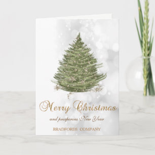 Green Christmas Tree ,Bokeh Company Holiday Card