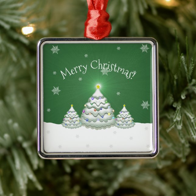 Green Christmas Tree Ceramic Ornament (Tree)
