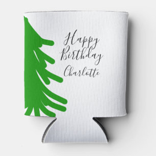 Green Christmas tree happy birthday December winte Can Cooler