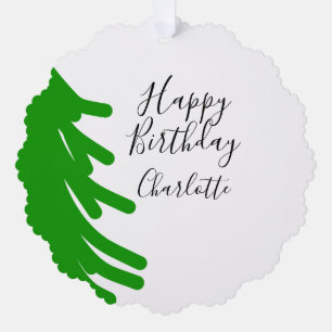 Green Christmas tree happy birthday December winte Decoration Card