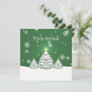 Green Christmas Tree Invitation