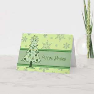 Green Christmas Tree New Address Christmas Card
