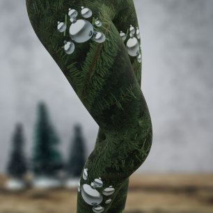 Green Christmas Tree Ornaments Festive Leggings