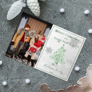 Green Christmas Tree Photo Holiday Card