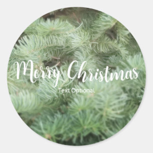 Green Christmas Tree Pine Holiday Party Favour Classic Round Sticker