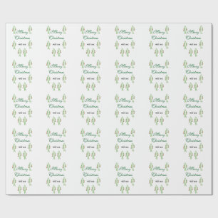 Green Christmas tree red cherry merry Christmas mo Wrapping Paper