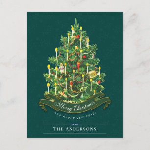 Green Christmas Tree Rustic Vintage Classic Custom Postcard