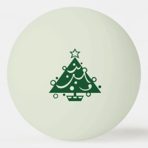 Green Christmas Tree Shape on Glow-in-the-Dark Ping Pong Ball