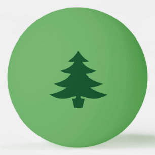 Green Christmas Tree Shape on Green Ping Pong Ball