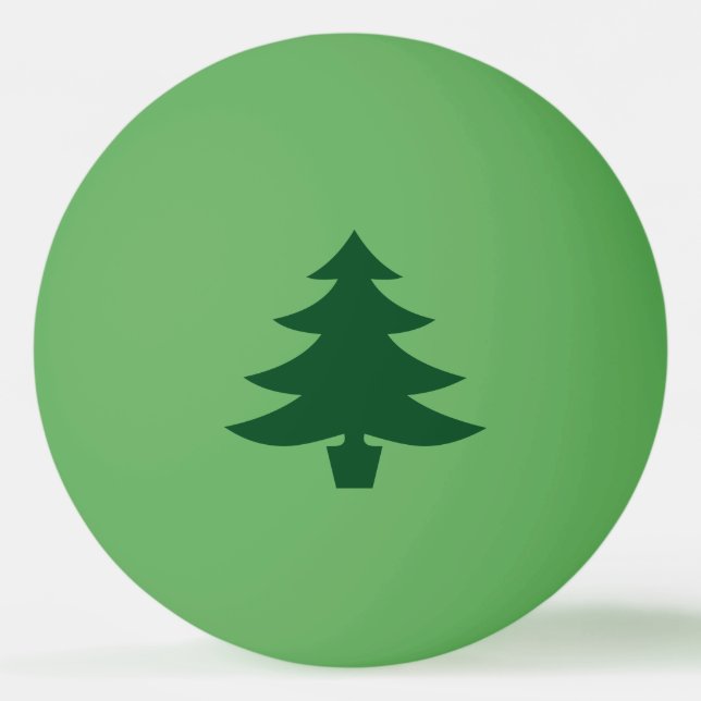 Green Christmas Tree Shape on Green Ping Pong Ball (Front)