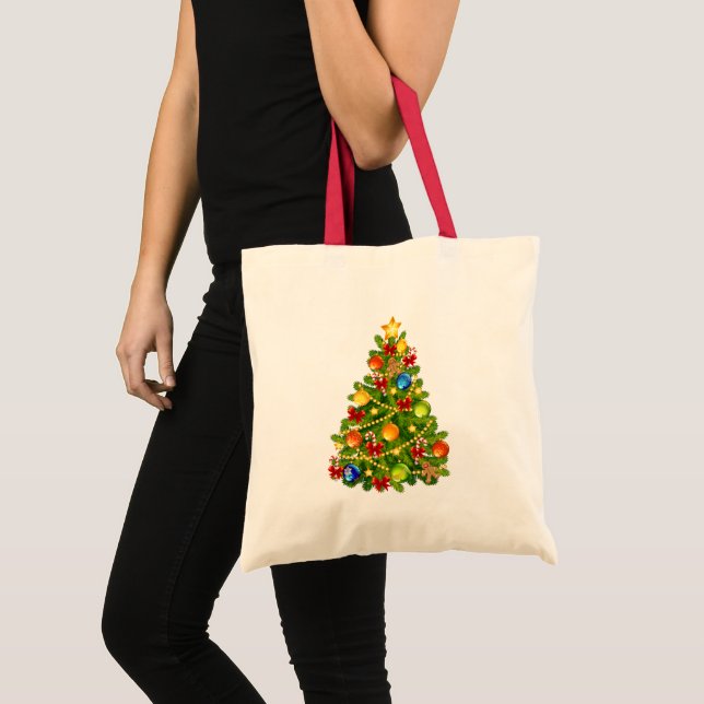 Green Christmas Tree Tote Bag (Front (Product))