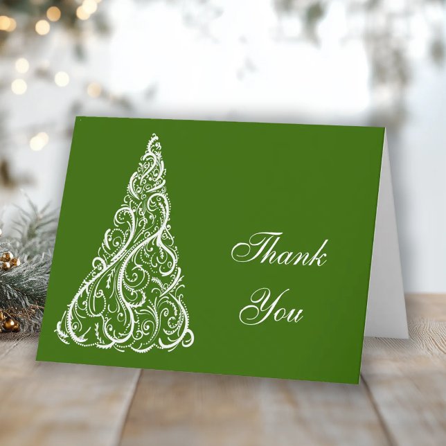 Green Christmas Tree Winter Holiday Thank You (Creator Uploaded)