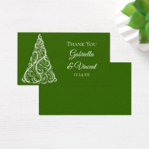Green Christmas Tree Winter Wedding Favour Tags