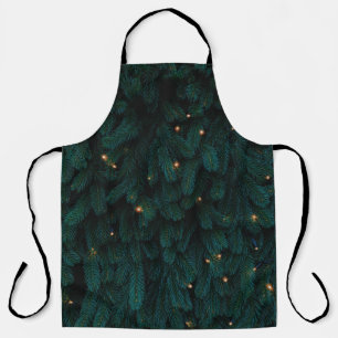 GREEN CHRISTMAS TREE WITH LIGHTS APRON