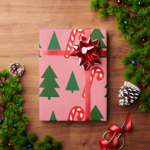 Green Christmas trees Christmas Sticks Wrapping Paper