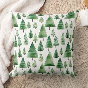 Green Christmas Trees Cushion