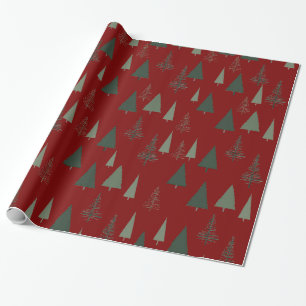 Green Christmas trees Wrapping Paper