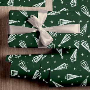 Green Christmas Trees  Wrapping Paper