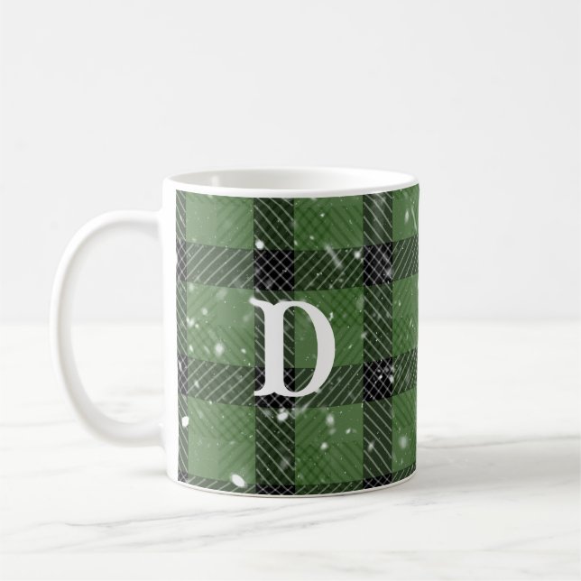 Green christmas wallpaper coffee mug (Left)