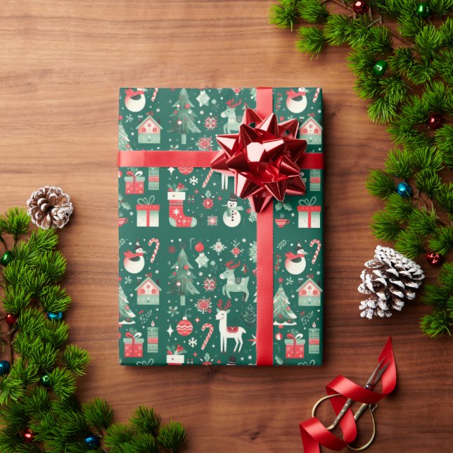 Green Christmas Wrapping Paper (Holiday Gift)