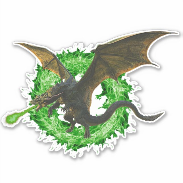 Green Chromatic Fire Breathing Dragon (Front)