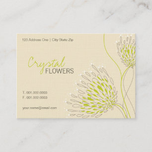 Green Chrysanthemum Flowers Elegant Chic Floral Business Card