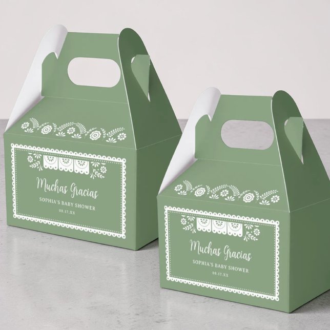 Green Cielito Lindo Baby Shower Muchas Gracias Favour Box (Creator Uploaded)