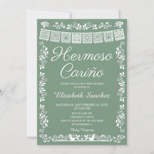 Green Cielito Lindo Hermoso Cariño Baby Shower Invitation