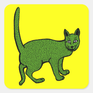green cindarella square sticker