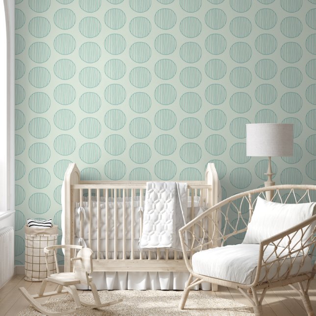 Green Circle Pattern Wallpaper (Kids)