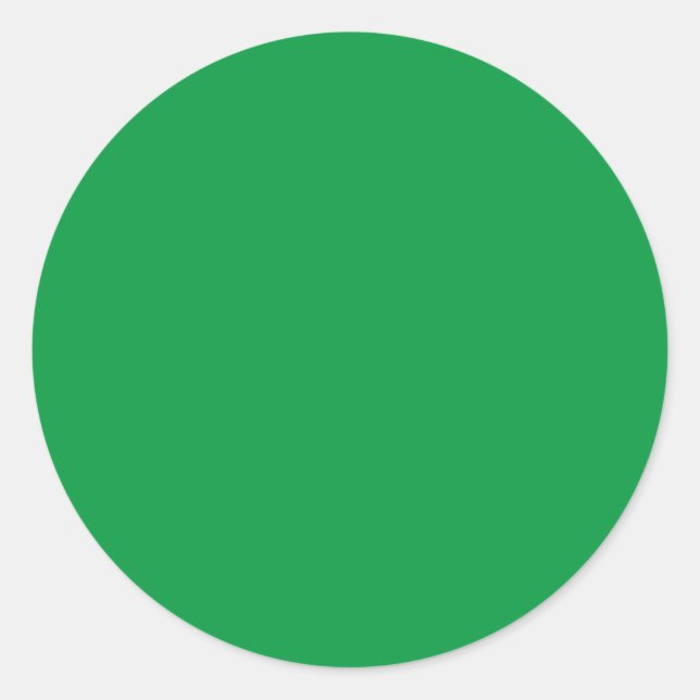 Green circle, solid colour classic round sticker (Front)
