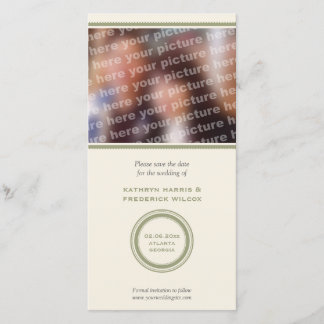 Green circle wedding save the date announcement