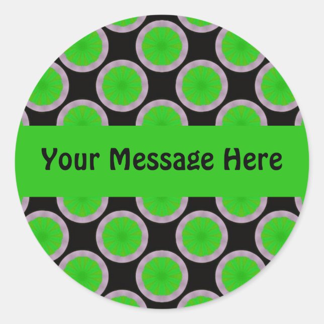 Green Circles Classic Round Sticker (Front)