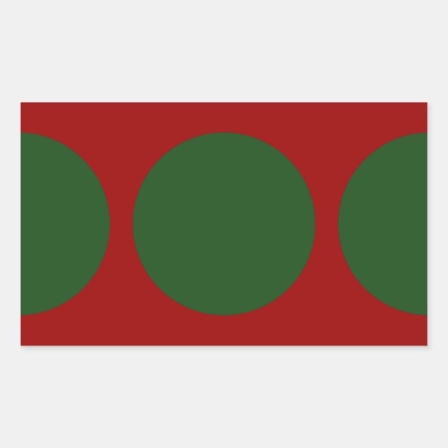Green Circles on Red Rectangular Sticker (Front)