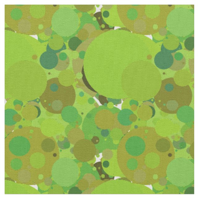 Green circles polka dots Geometric pattern  Fabric (Close Up)
