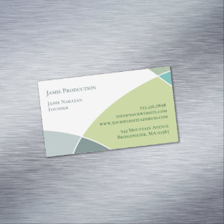 Green Circles Retro Magnetic Business Card