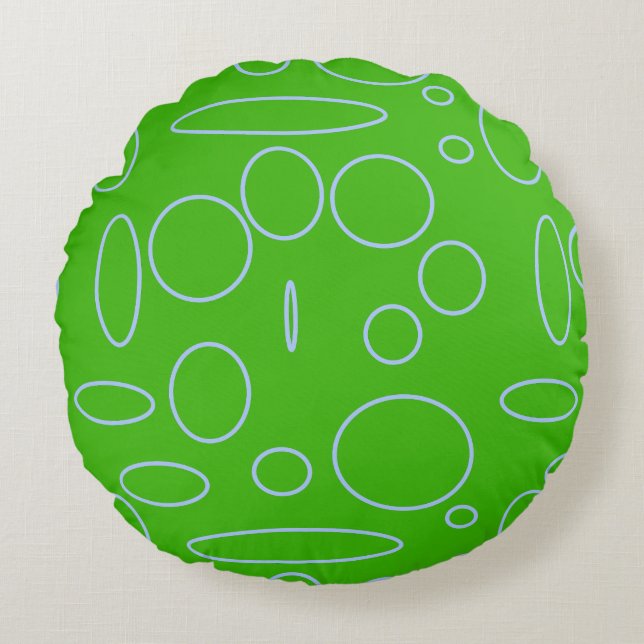 Green Circles Round Cushion (Front)