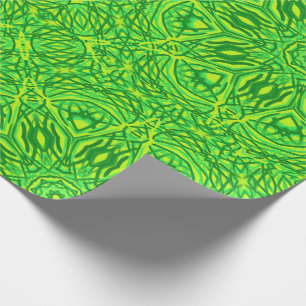 Green Circles Stars Pattern Wrapping Paper