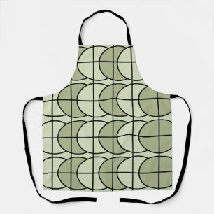 Green Circles Stripes Geometric Apron